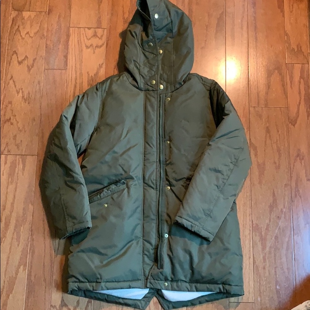 J Crew crew cuts green puffy coat